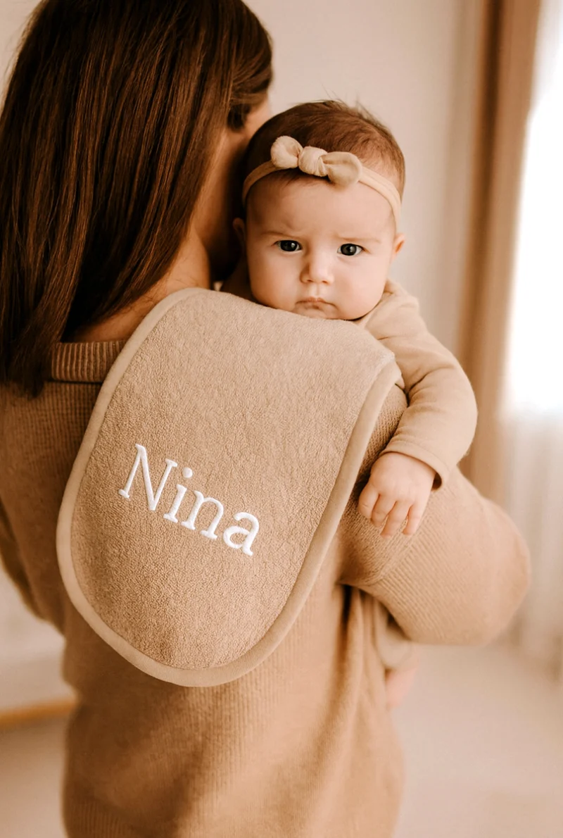 Schouder Spuugdoek Mister Needle kindercadeau met naam gepersonaliseerd baby en kind