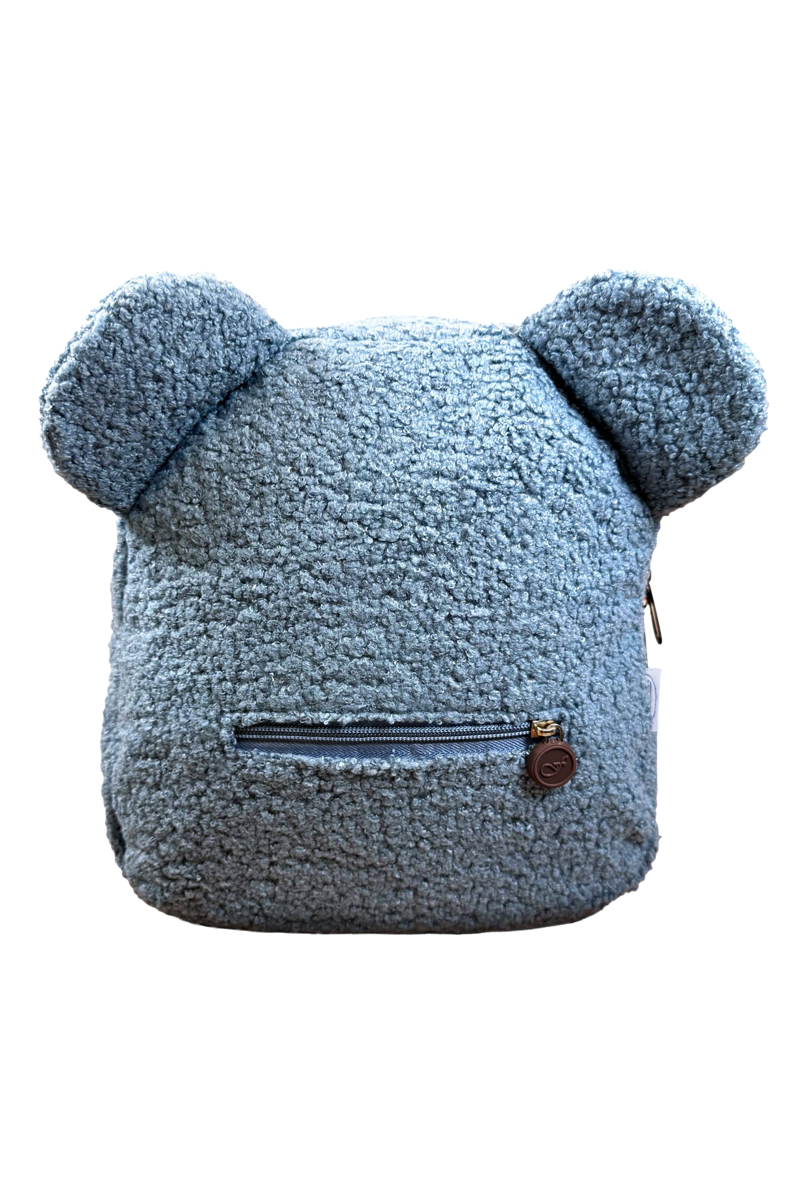 Teddy Rugzak Mister Needle kindercadeau met naam gepersonaliseerd baby en kind blauw